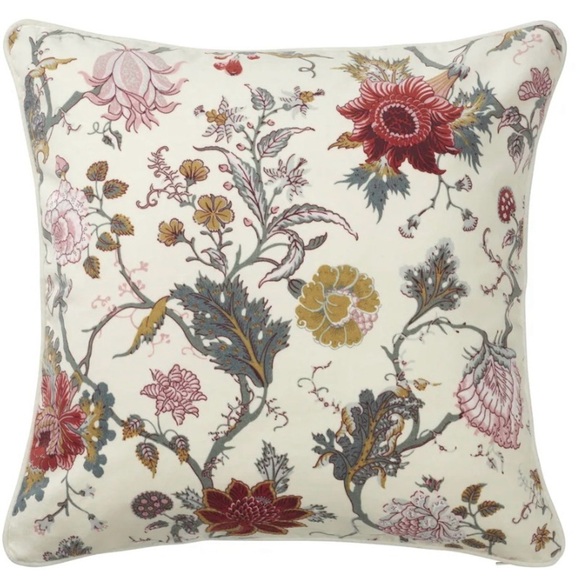 IKEA Floral Accent Pillow Cover 20x20 New 
Botanical Floral Off White Velvet - Picture 1 of 8